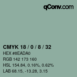 カラーコード: CMYK 18 / 0 / 8 / 32 | qconv.com