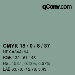 Código de color: CMYK 18 / 0 / 8 / 37 | qconv.com