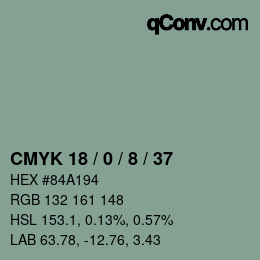 Código de color: CMYK 18 / 0 / 8 / 37 | qconv.com