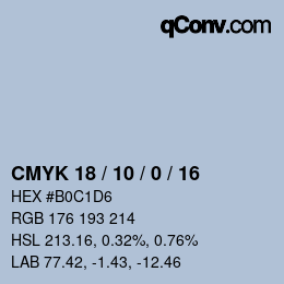 Color code: CMYK 18 / 10 / 0 / 16 | qconv.com