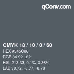 Color code: CMYK 18 / 10 / 0 / 60 | qconv.com