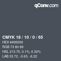 Farbcode: CMYK 18 / 10 / 0 / 65 | qconv.com