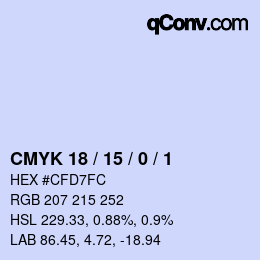 Color code: CMYK 18 / 15 / 0 / 1 | qconv.com