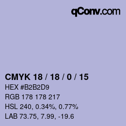 Color code: CMYK 18 / 18 / 0 / 15 | qconv.com