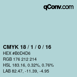 颜色代码: CMYK 18 / 1 / 0 / 16 | qconv.com