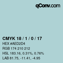 颜色代码: CMYK 18 / 1 / 0 / 17 | qconv.com