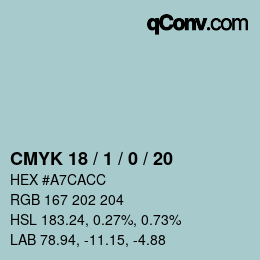 Color code: CMYK 18 / 1 / 0 / 20 | qconv.com