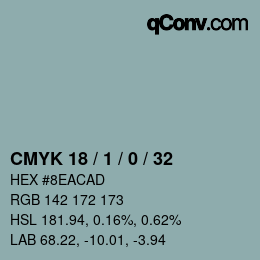 Color code: CMYK 18 / 1 / 0 / 32 | qconv.com