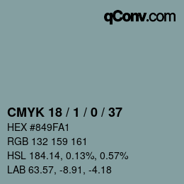 Color code: CMYK 18 / 1 / 0 / 37 | qconv.com