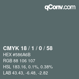 カラーコード: CMYK 18 / 1 / 0 / 58 | qconv.com
