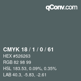 カラーコード: CMYK 18 / 1 / 0 / 61 | qconv.com