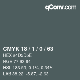 Color code: CMYK 18 / 1 / 0 / 63 | qconv.com