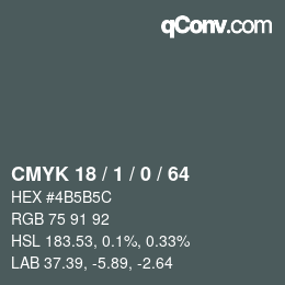 Color code: CMYK 18 / 1 / 0 / 64 | qconv.com