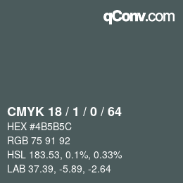 Color code: CMYK 18 / 1 / 0 / 64 | qconv.com