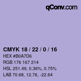 颜色代码: CMYK 18 / 22 / 0 / 16 | qconv.com