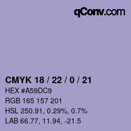 カラーコード: CMYK 18 / 22 / 0 / 21 | qconv.com