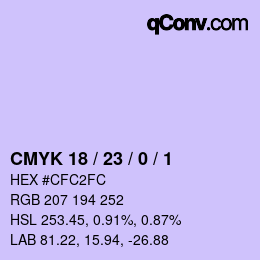 カラーコード: CMYK 18 / 23 / 0 / 1 | qconv.com