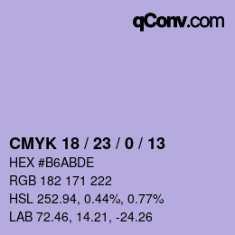颜色代码: CMYK 18 / 23 / 0 / 13 | qconv.com