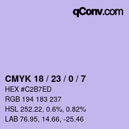 Color code: CMYK 18 / 23 / 0 / 7 | qconv.com