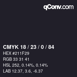 Color code: CMYK 18 / 23 / 0 / 84 | qconv.com