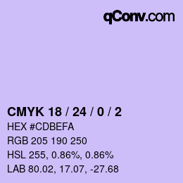 颜色代码: CMYK 18 / 24 / 0 / 2 | qconv.com