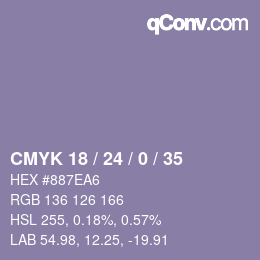 カラーコード: CMYK 18 / 24 / 0 / 35 | qconv.com