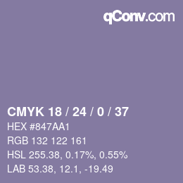 Color code: CMYK 18 / 24 / 0 / 37 | qconv.com