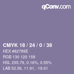 Color code: CMYK 18 / 24 / 0 / 38 | qconv.com
