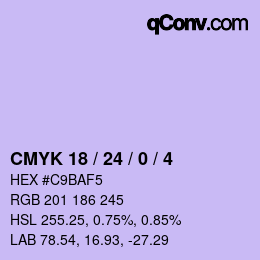 颜色代码: CMYK 18 / 24 / 0 / 4 | qconv.com