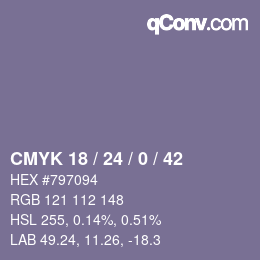 Color code: CMYK 18 / 24 / 0 / 42 | qconv.com