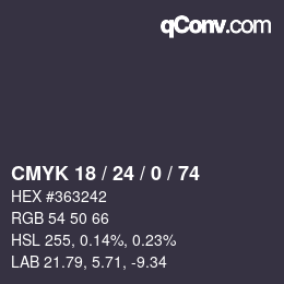 Color code: CMYK 18 / 24 / 0 / 74 | qconv.com