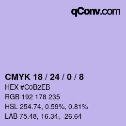 Color code: CMYK 18 / 24 / 0 / 8 | qconv.com