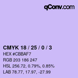 Color code: CMYK 18 / 25 / 0 / 3 | qconv.com