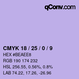 Color code: CMYK 18 / 25 / 0 / 9 | qconv.com