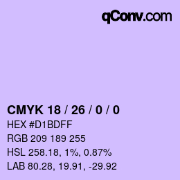 Color code: CMYK 18 / 26 / 0 / 0 | qconv.com