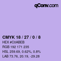 Código de color: CMYK 18 / 27 / 0 / 8 | qconv.com