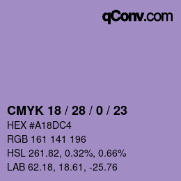Color code: CMYK 18 / 28 / 0 / 23 | qconv.com