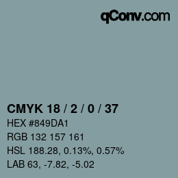 Código de color: CMYK 18 / 2 / 0 / 37 | qconv.com