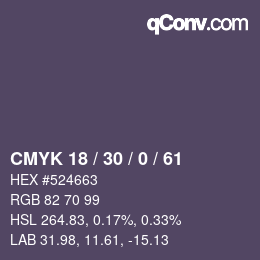 カラーコード: CMYK 18 / 30 / 0 / 61 | qconv.com