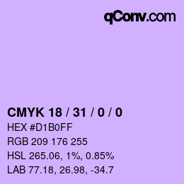 カラーコード: CMYK 18 / 31 / 0 / 0 | qconv.com