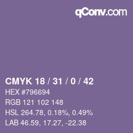 カラーコード: CMYK 18 / 31 / 0 / 42 | qconv.com