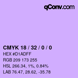 颜色代码: CMYK 18 / 32 / 0 / 0 | qconv.com
