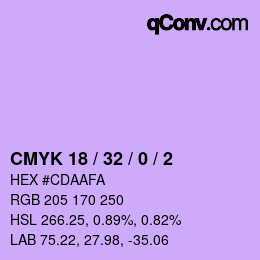 Color code: CMYK 18 / 32 / 0 / 2 | qconv.com