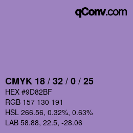 Color code: CMYK 18 / 32 / 0 / 25 | qconv.com