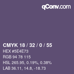 Color code: CMYK 18 / 32 / 0 / 55 | qconv.com