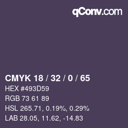 Color code: CMYK 18 / 32 / 0 / 65 | qconv.com