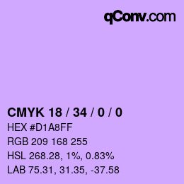 颜色代码: CMYK 18 / 34 / 0 / 0 | qconv.com