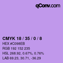 カラーコード: CMYK 18 / 35 / 0 / 8 | qconv.com