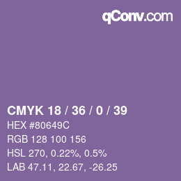 Color code: CMYK 18 / 36 / 0 / 39 | qconv.com