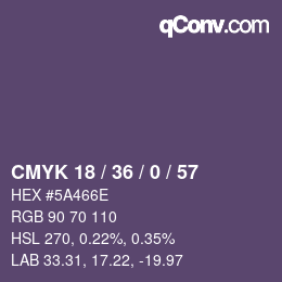 颜色代码: CMYK 18 / 36 / 0 / 57 | qconv.com